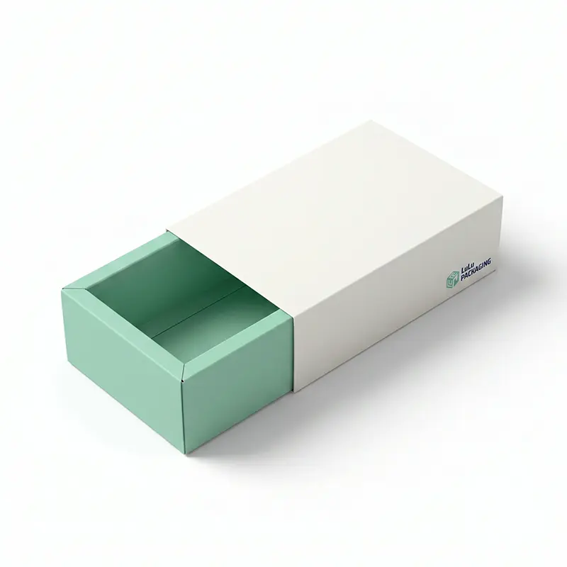Premium white tray and sleeve packaging box with luxury sliding structure for cosmetics